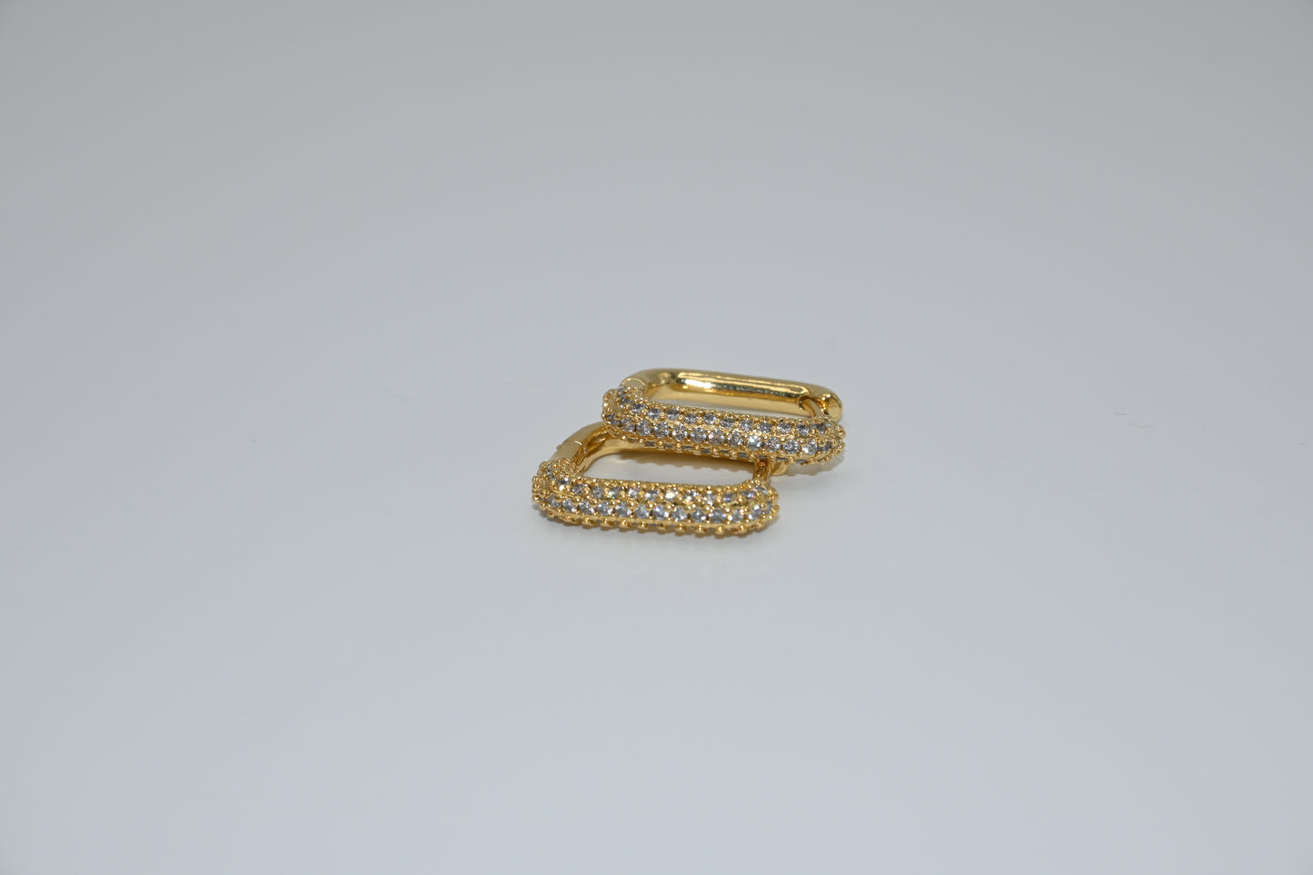 Square Sparkle Hoop Earring