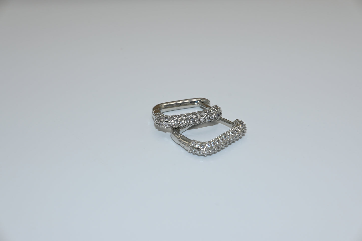 Square Sparkle Hoop Earring