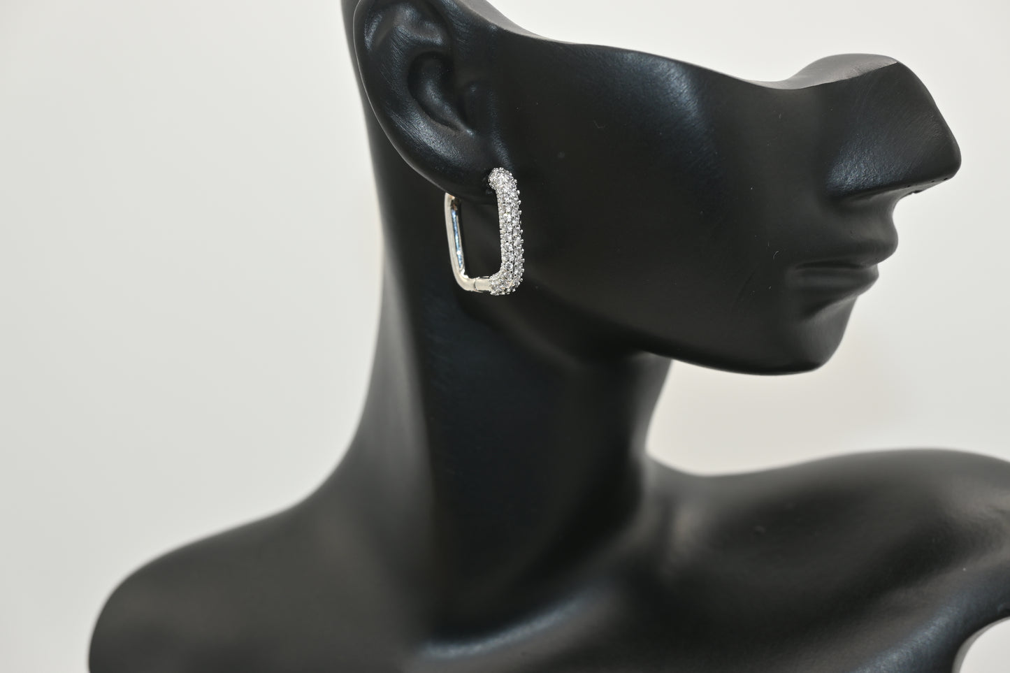Square Sparkle Hoop Earring